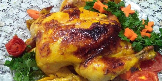 طرز پخت مرغ و سبزیجات رژیمی در فر