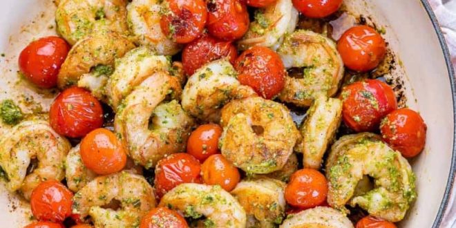 میگو با سس پستو