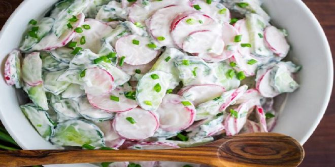 طرز تهیه سالاد تربچه و خیار